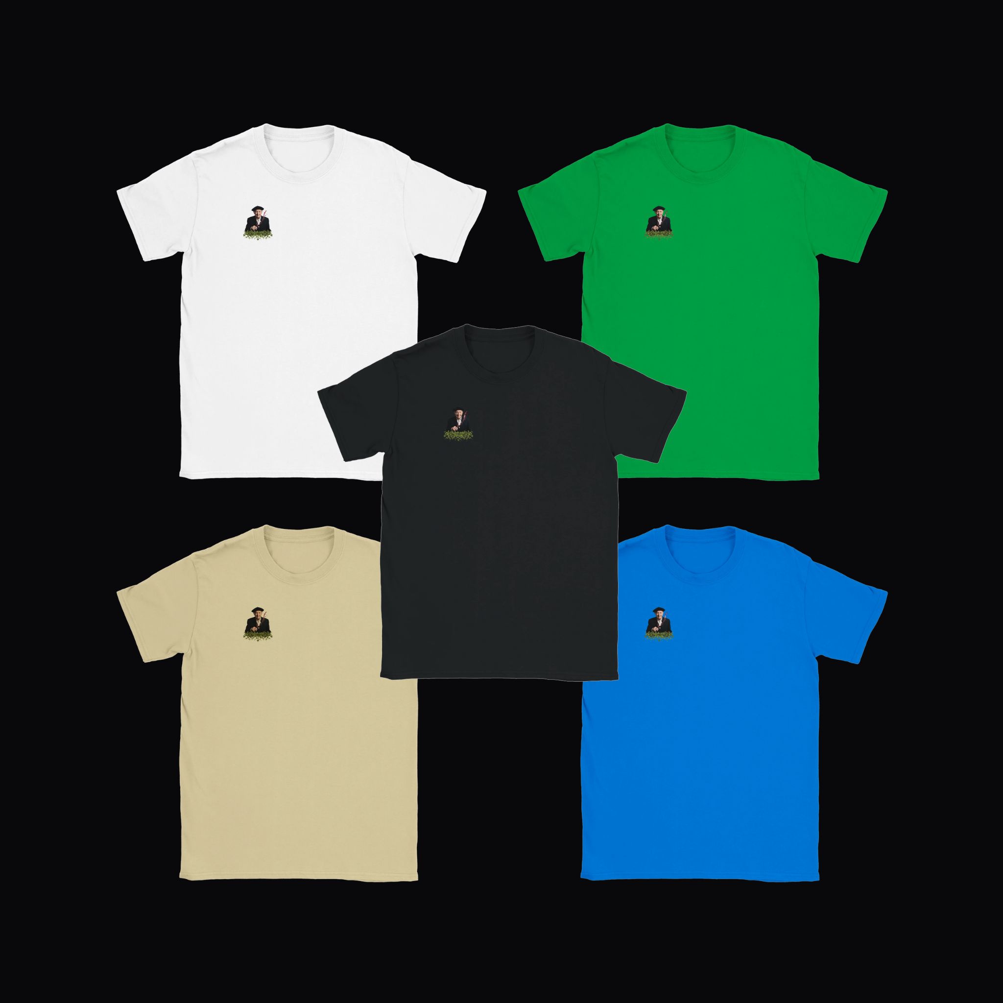 Miniatura camiseta en los cinco colores disponibles