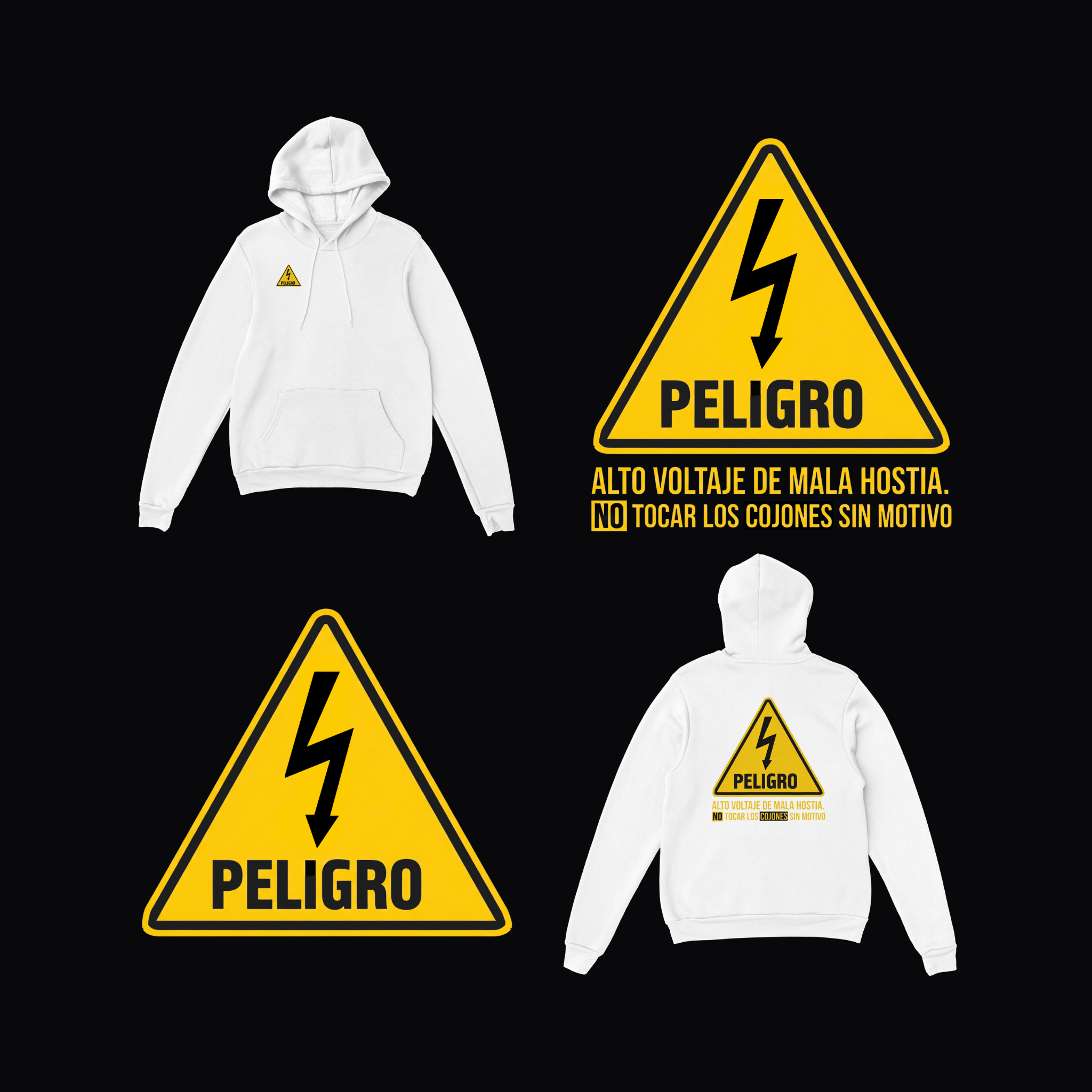 Sudadera con capucha Peligro Alto Voltaje