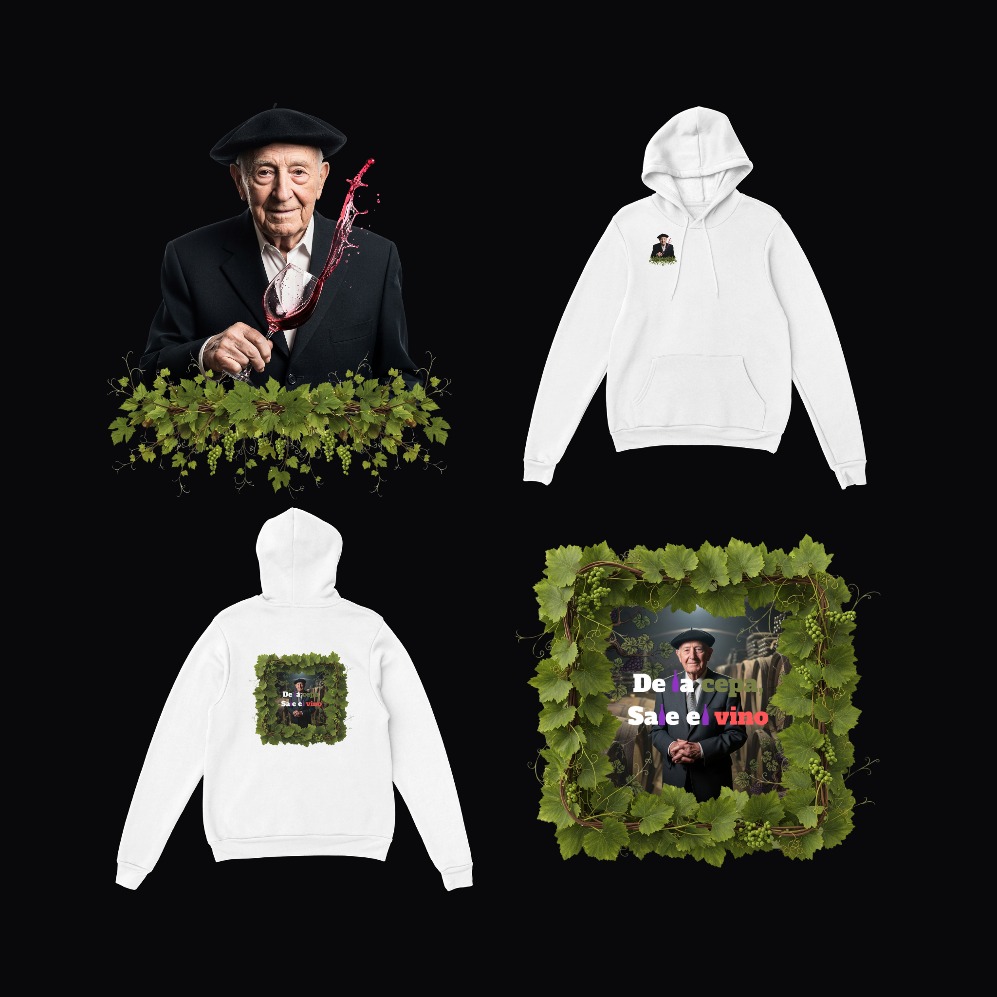 Sudadera con Capucha De la Cepa Sale el Vino