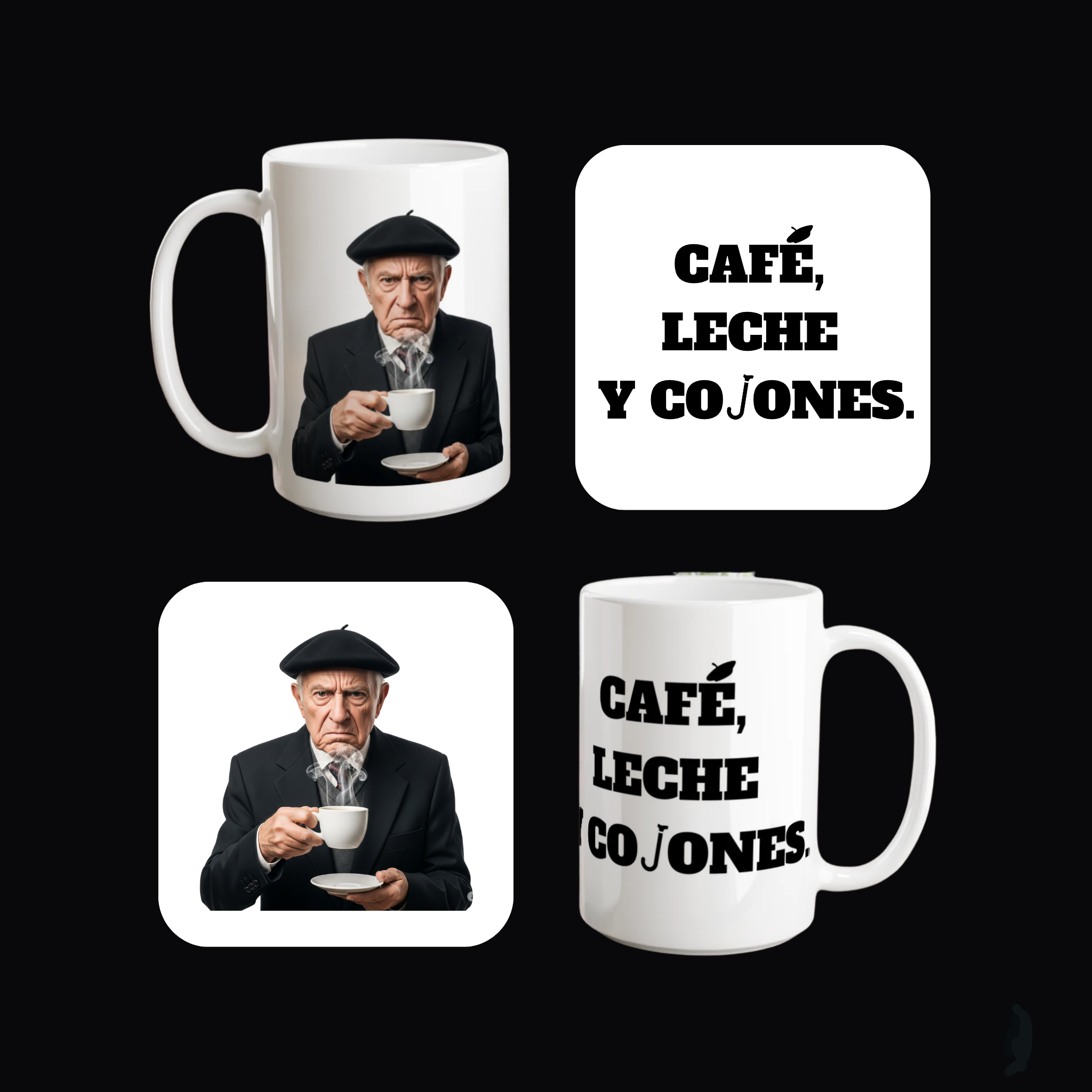 Taza 450ml Café Leche y Cojones